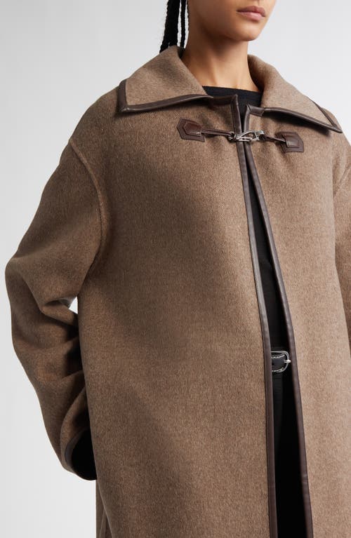 Totême Double-clasp Wool Coat In Oak Melange
