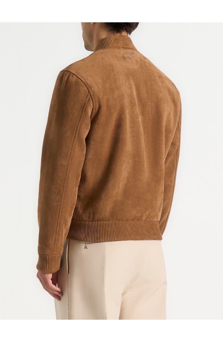 Manière De Voir Arsene Suede Bomber Jacket, Alternate, color, Fawn