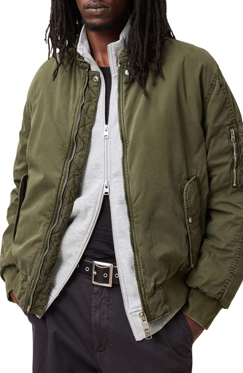 AllSaints Banner Relaxed Fit Bomber Jacket, Main, color,