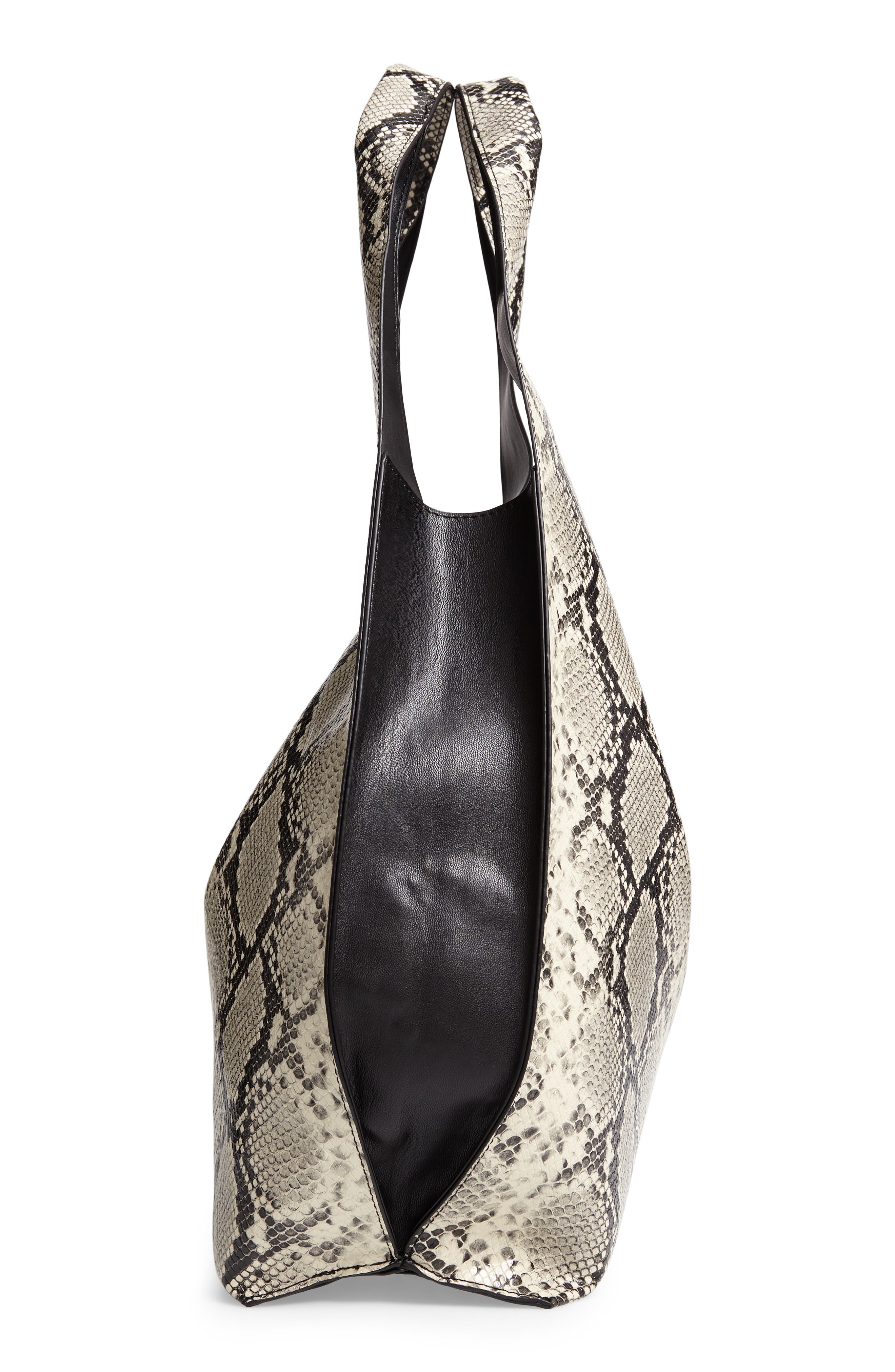 Topshop Haya Faux Snakeskin Hobo Bag, Alternate, color, 