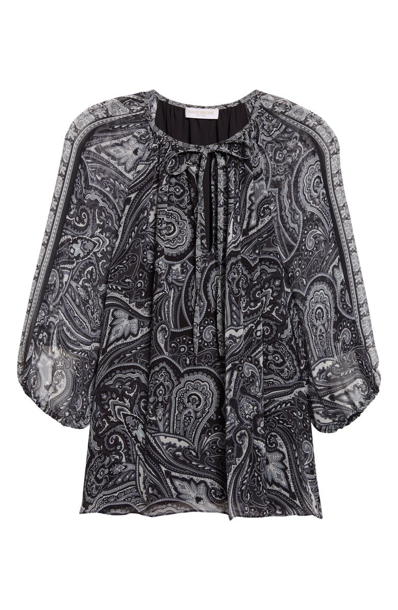 Ramy Brook Selva Paisley Silk Shirt, Alternate, color, Black Paisley