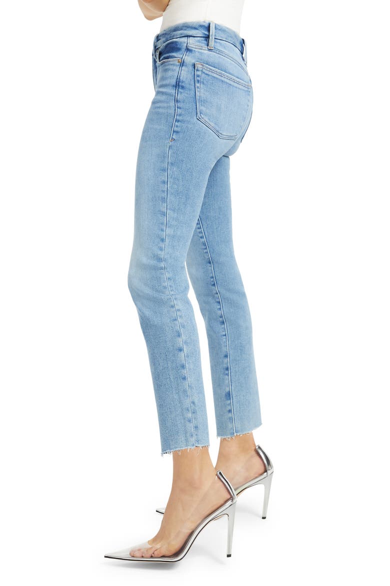 Good Legs Raw Hem High Waist Cigarette Leg Jeans, Alternate, color, INDIGO287