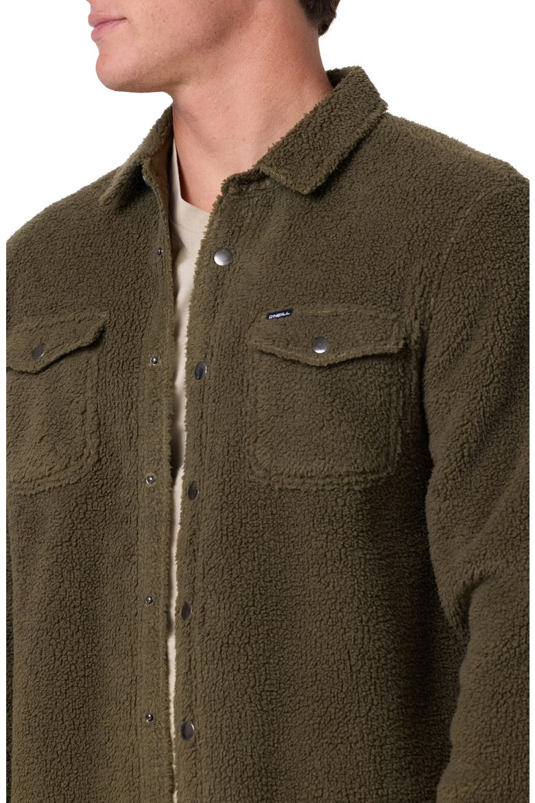 Glacier Solid Superfleece Snap-Up Overshirt, Alternate, color, ARMY