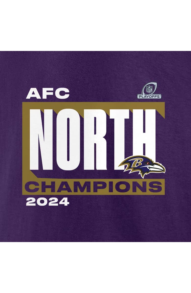 FANATICS Men's Fanatics  Purple Baltimore Ravens 2024 AFC North Division Champions Big & Tall Conquer T-Shirt, Alternate, color, 