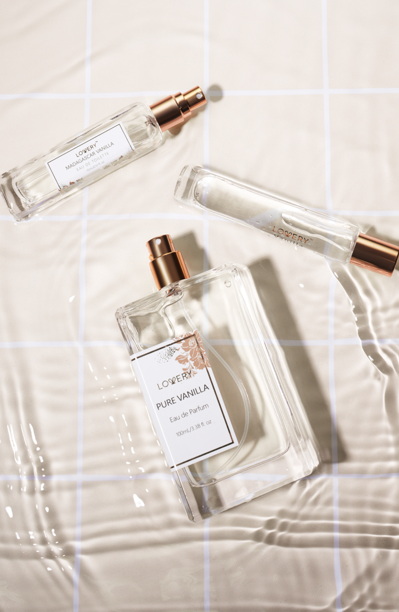 Lovery Pure Vanilla Perfume Fragrance Set - Long Lasting Perfume, Eau de Toilette Spray & Rollerball Perfume Oil, Alternate, color, Gold