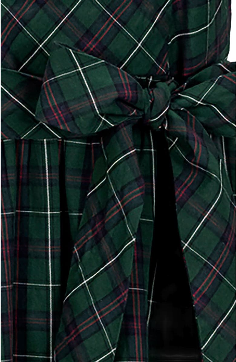 Hope & Henry Women's Organic Short Sleeve Holiday Dress, Alternate, color, Merry Pine Plaid