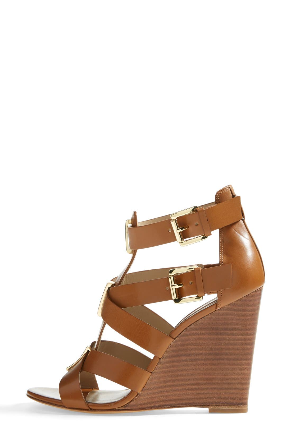 'Reagan' Wedge Sandal, Alternate, color, LUGGAGE
