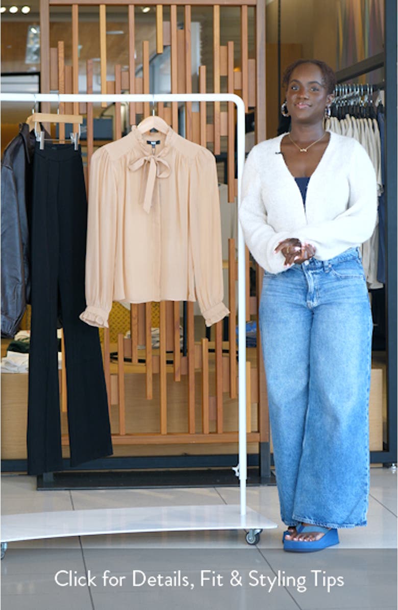 Leya Ruffle Silk Georgette Shirt, sales video thumbnail