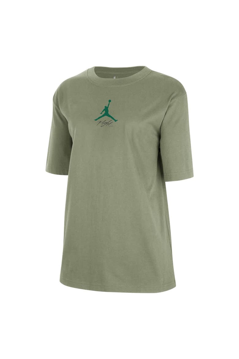 Women's Jordan Brand  Green Boston Celtics Courtside Statement Edition Boyfriend T-Shirt, Alternate, color, Green
