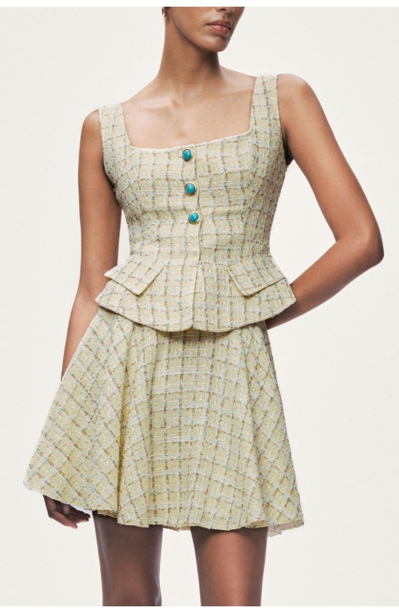 Nocturne Button Accessory Tweed Bustier, Alternate, color, Multi-Colored