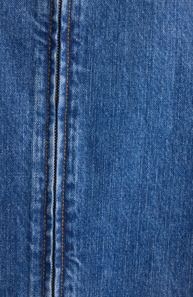 Givenchy Raw Hem Trapeze Denim Minidress, Alternate, color, Medium Blue