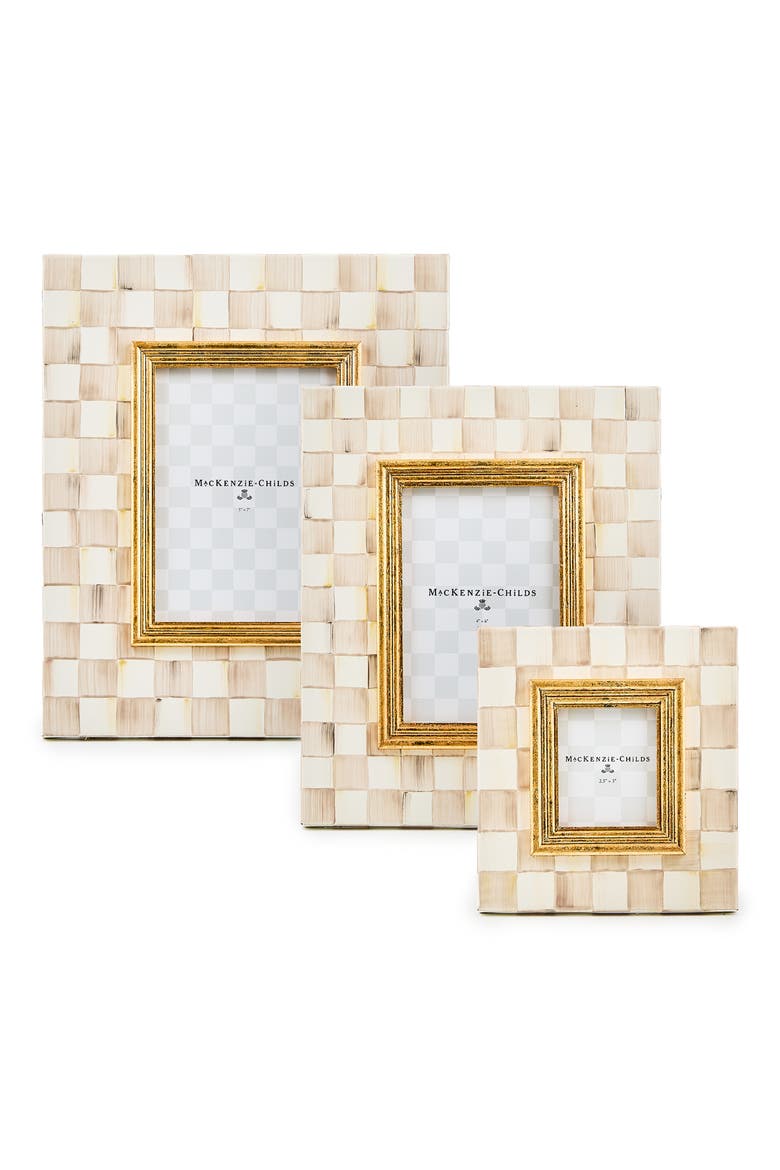 Mocha Check Enameled Steel 2.5 x 3-Inch Picture Frame, Alternate, color, MOCHA