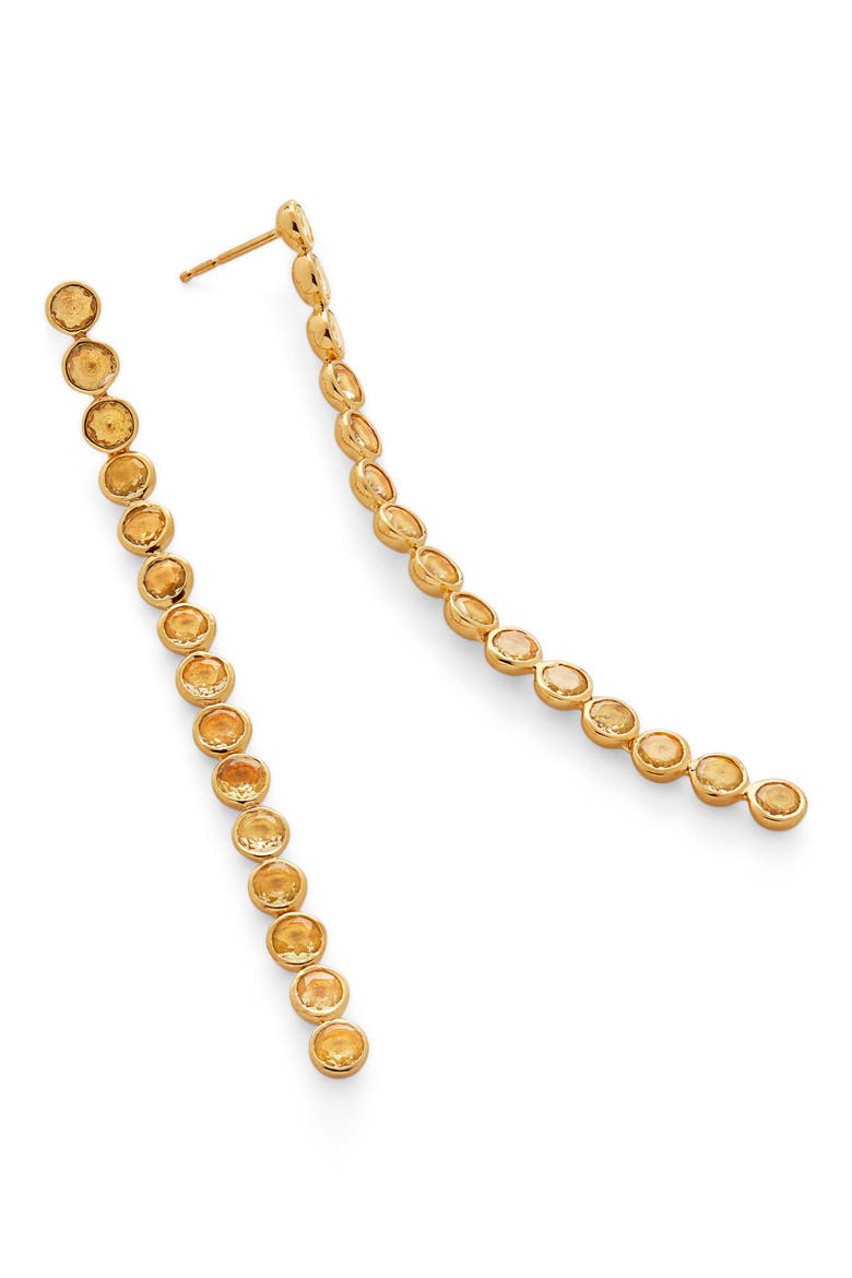 x Kate Young Gemstone Cocktail Drop Earrings, Main, color, YELLOW GOLD