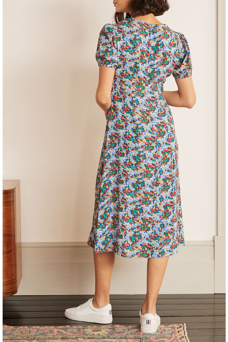 Tessa Floral Ditsy Short Sleeve Dress, Alternate, color, HAZY BLUE DITSY FIELD