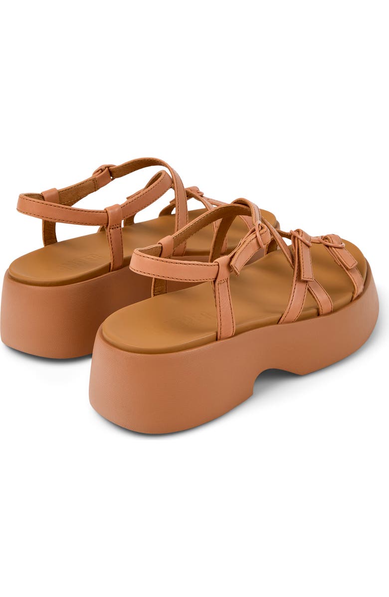 Camper Tasha Ankle Strap Platform Sandal, Alternate, color, Tan
