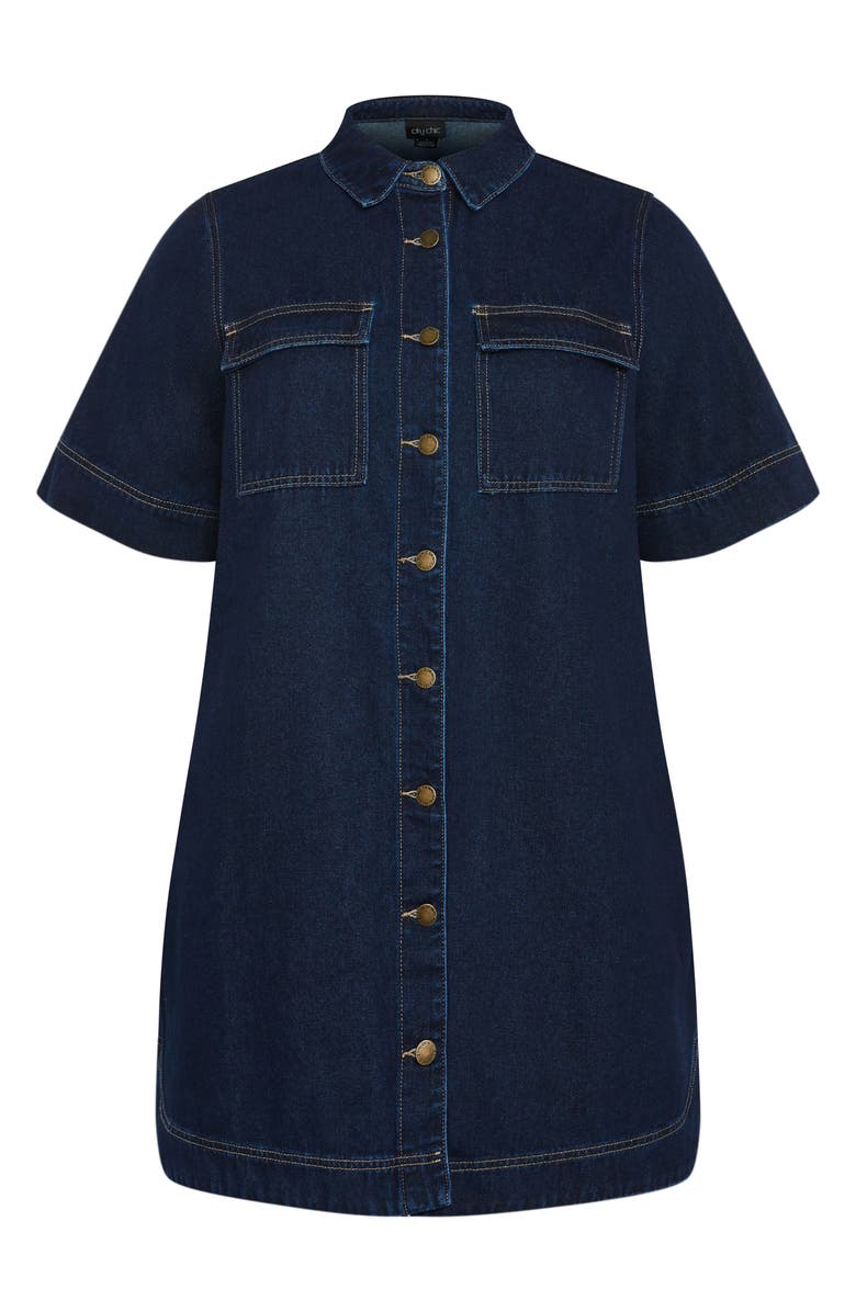 City Chic Jojo Denim Dress, Alternate, color, 