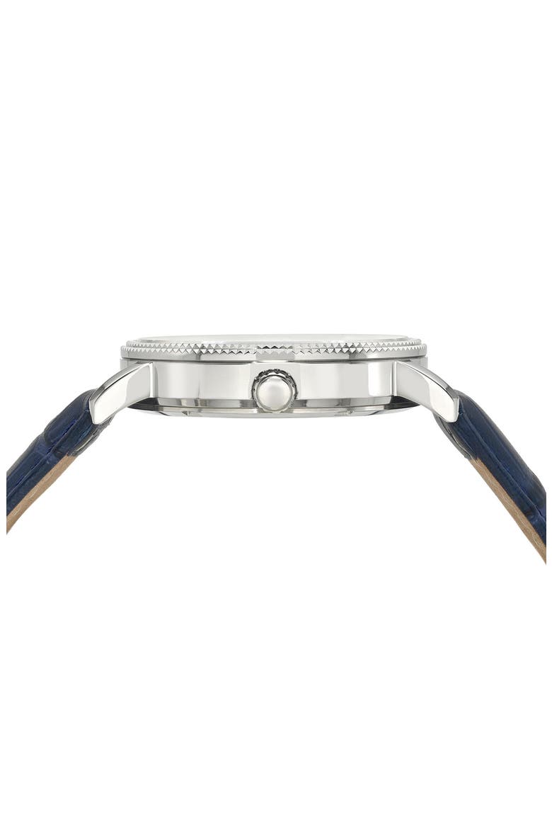 Veritas 2 Croc Embossed Leather Strap Watch, 40mm, Alternate, color, SILVER