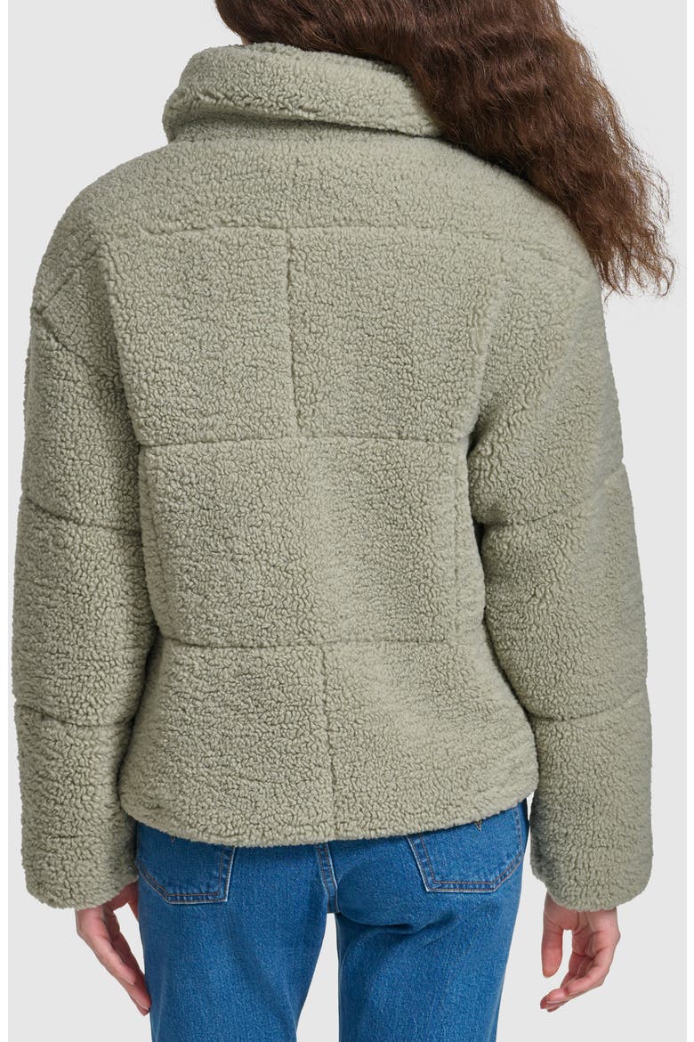 Quilted Faux Fur Short Teddy Jacket, Alternate, color, SEAFOAM