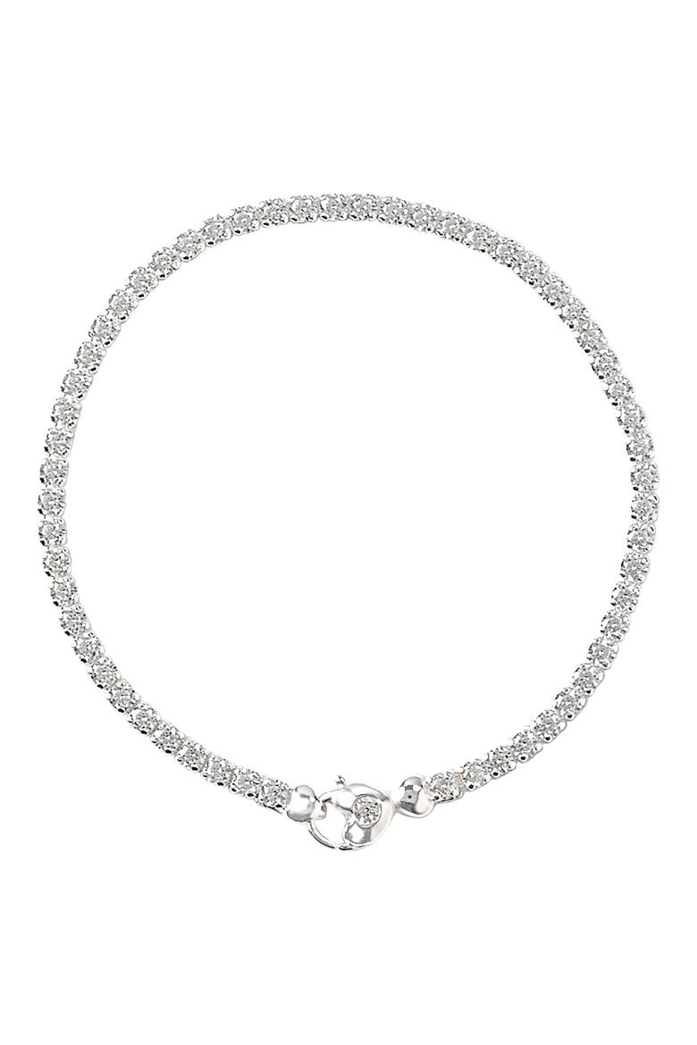 Primavera Made in Italy Cubic Zirconia Tennis Bracelet, Main, color, SILVER
