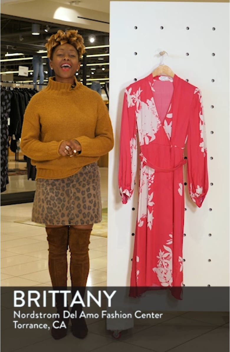 Andrese Silk Blend Wrap Long Sleeve Dress, sales video thumbnail