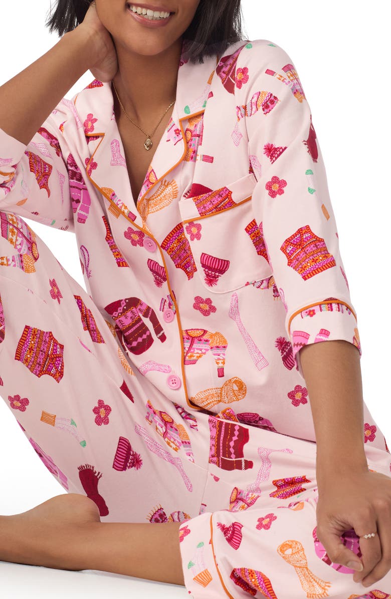 BedHead Pajamas Print Jersey Crop Pajamas, Alternate, color, 