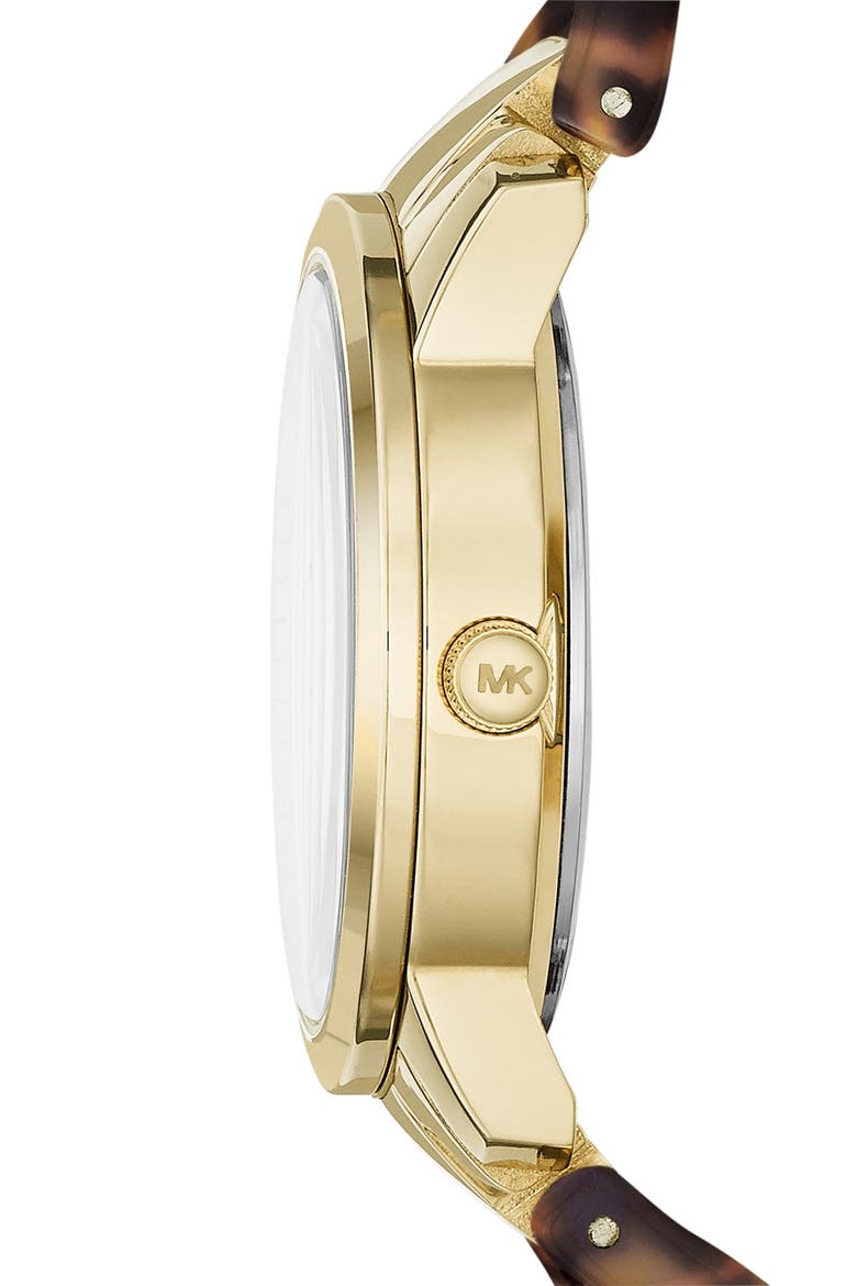 Michael Kors 'Lady Nini' Chain Link Bracelet Watch, 35mm, Alternate, color, GOLD/ TORTOISE