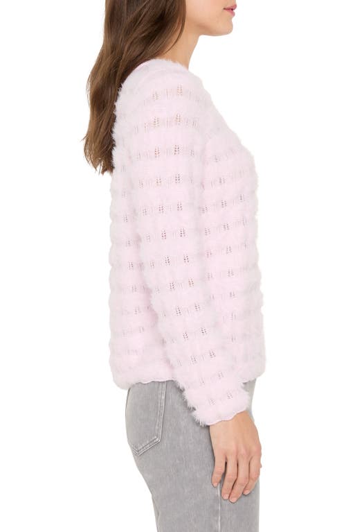 Nic + Zoe Nic+zoe Cozy Waves Striped Sweater In Pink
