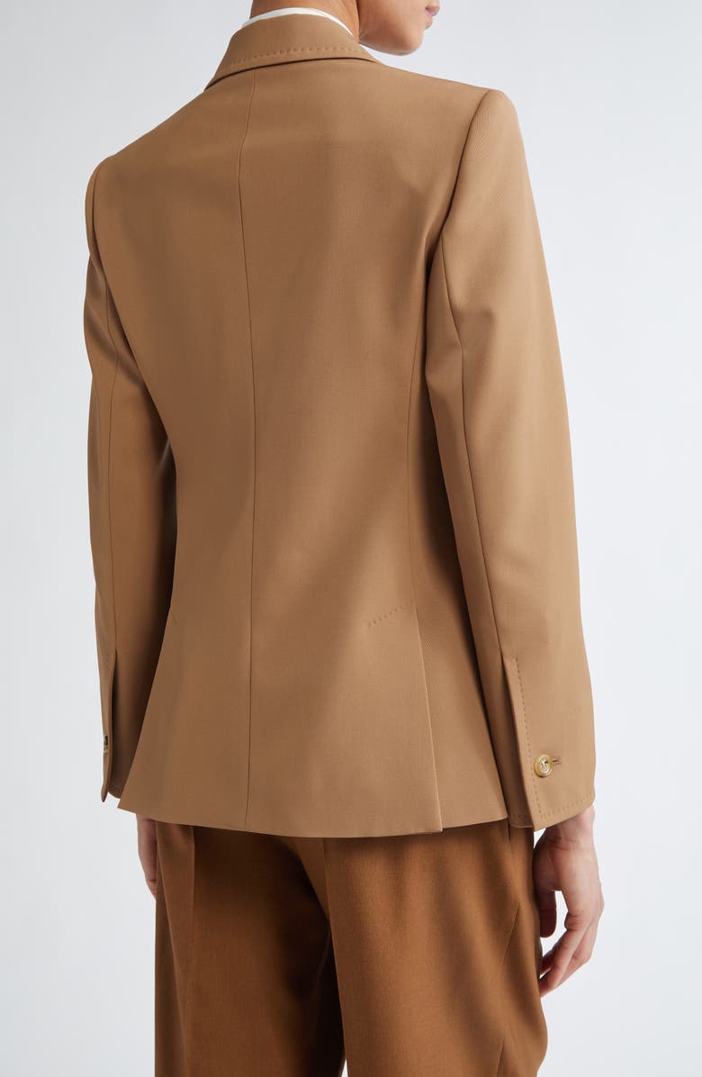 Max Mara Palchi Virgin Wool Blazer, Alternate, color, Camel