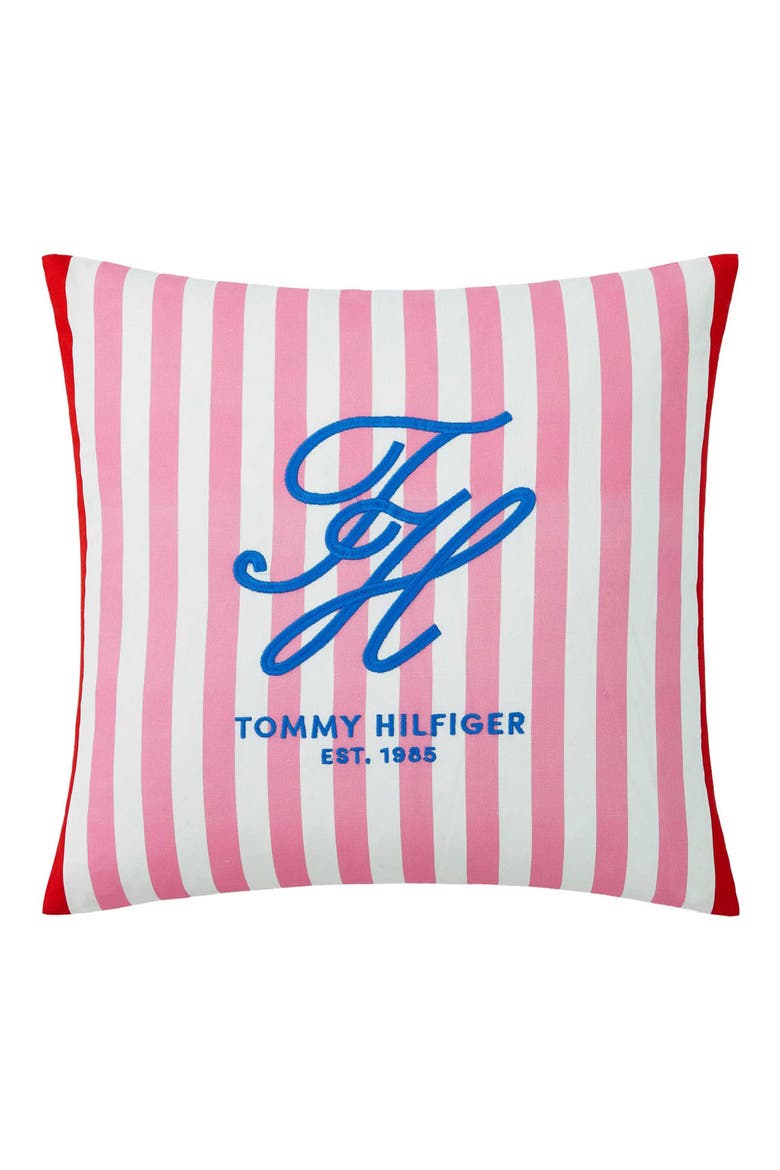 Beachfront Stripe Accent Pillow, Main, color, FLOWER PINK