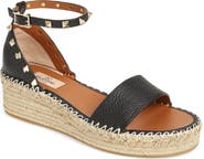 Valentino Garavani Rockstud Espadrille Platform Wedge Sandal