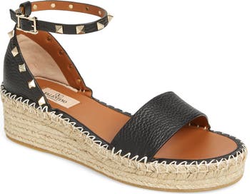 Valentino Garavani Rockstud Espadrille Platform Wedge Sandal Valentino Garavani Rockstud Espadrille Platform Wedge Sandal
