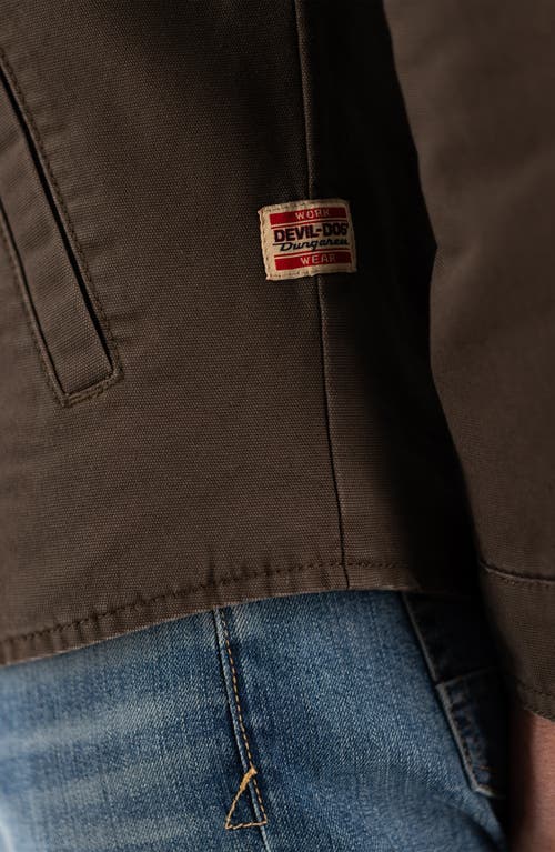 Devil-dog Dungarees Insulated Cotton Canvas Deck Jacket In Brown