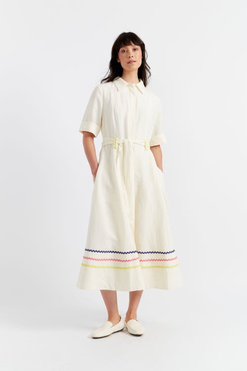Chinti & Parker Cream Tencel-linen Starboard Dress In Cream