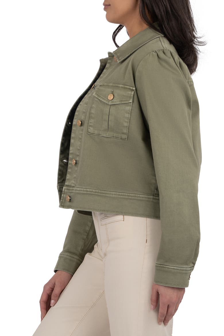 Jocelyn Denim Trucker Jacket, Alternate, color, SAGE GREEN