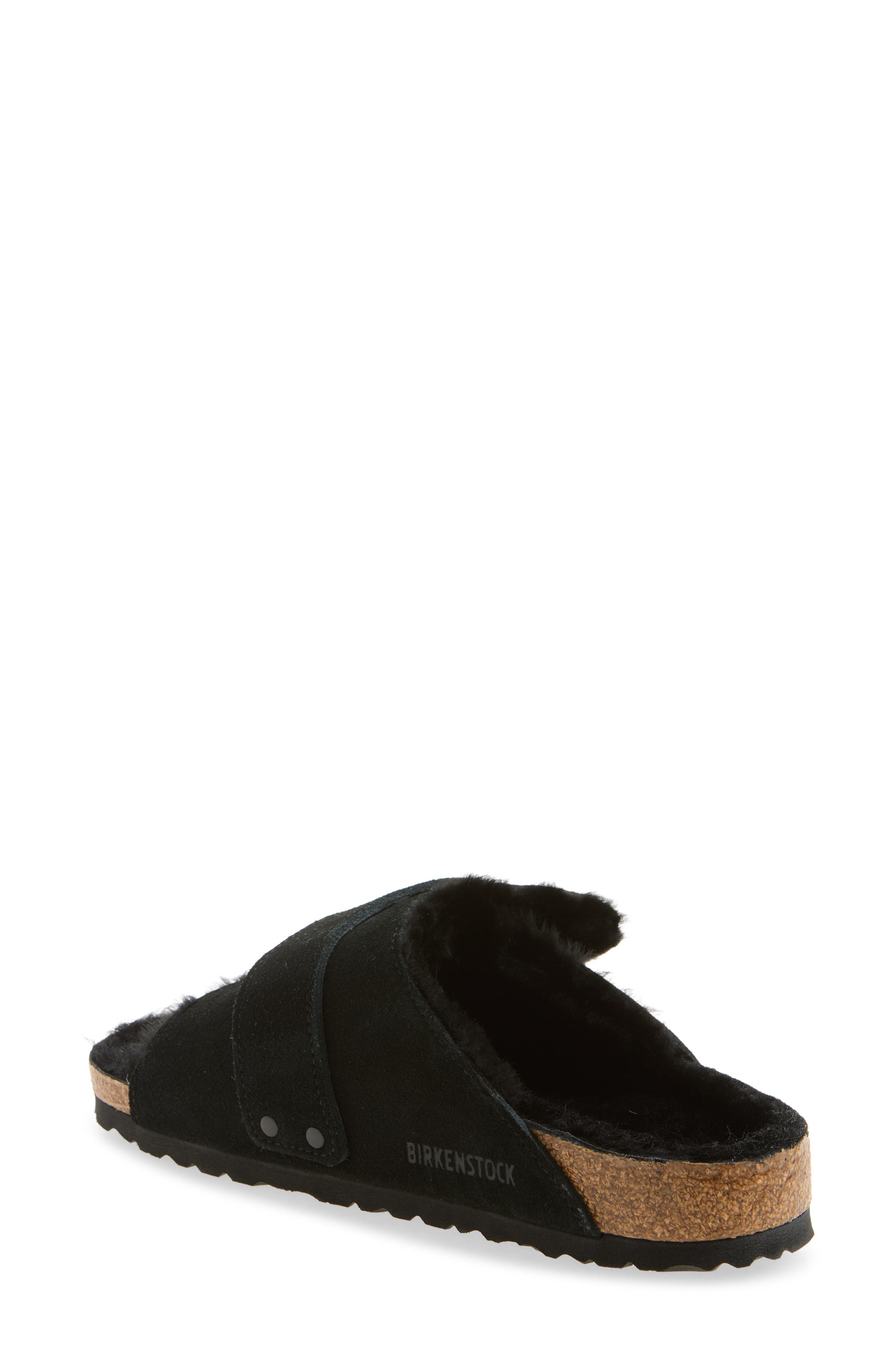Kyoto Genuine Shearling Sandal - Discontinued, Alternate, color, BLACK/ BLACK