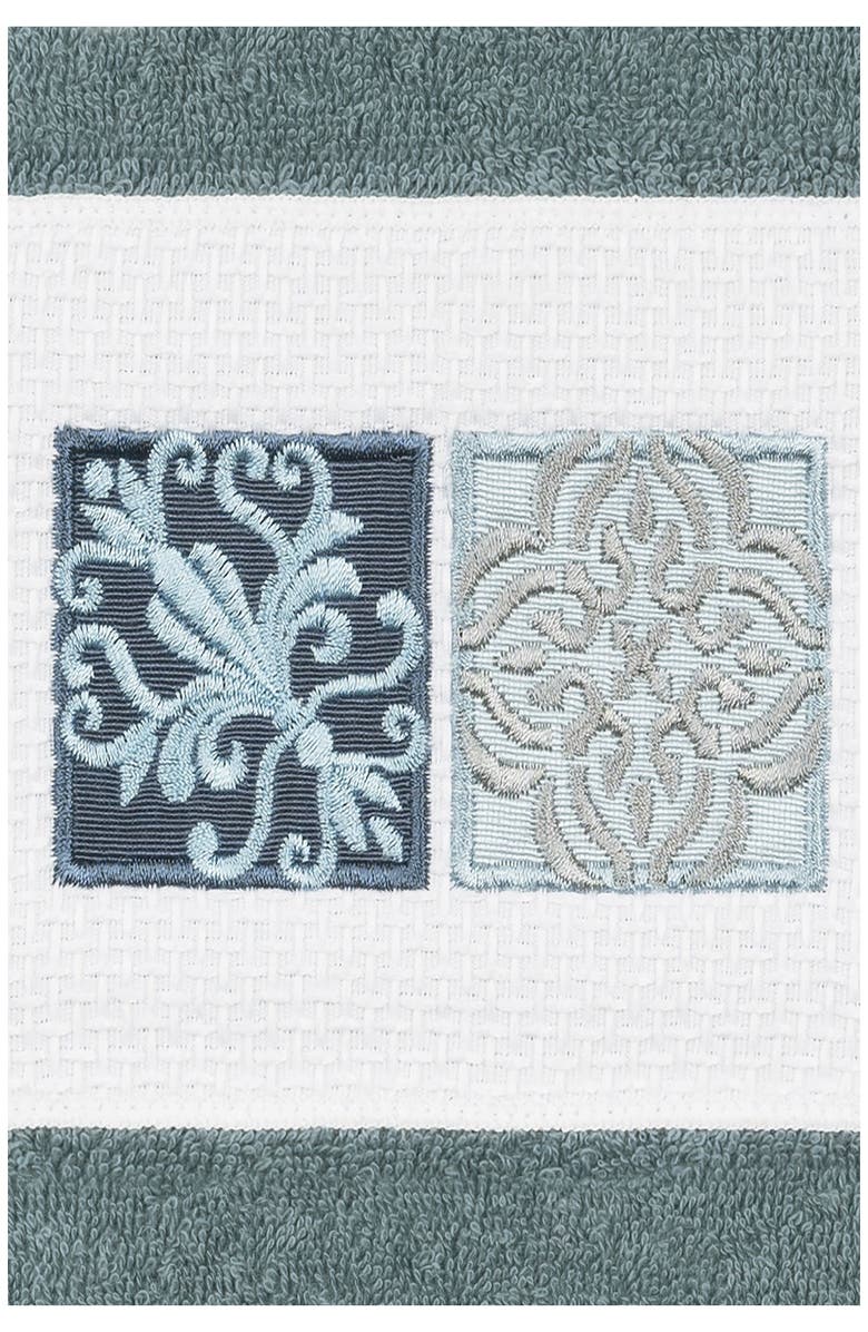 Linum Home Textiles Vivian Embellished Hand Towel - Set of 2 - Teal, Main, color, Teal