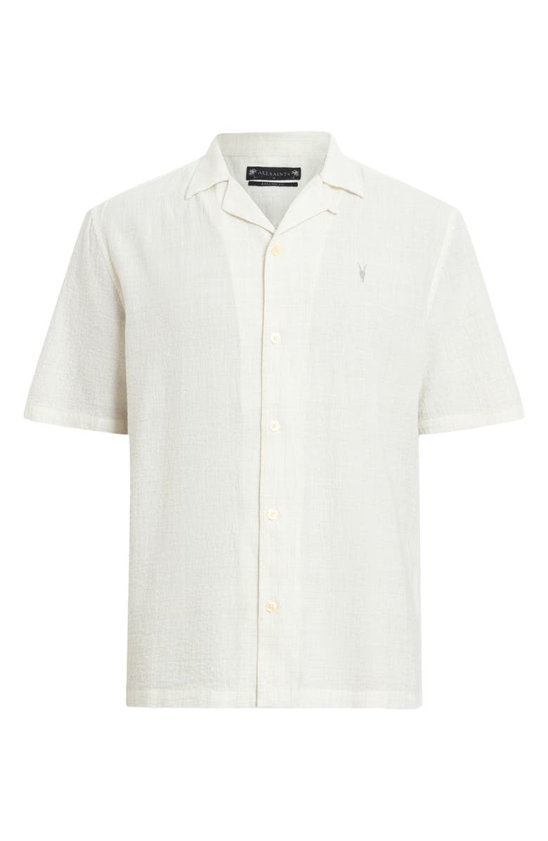 AllSaints Admon Cotton Seersucker Camp Shirt, Alternate, color,