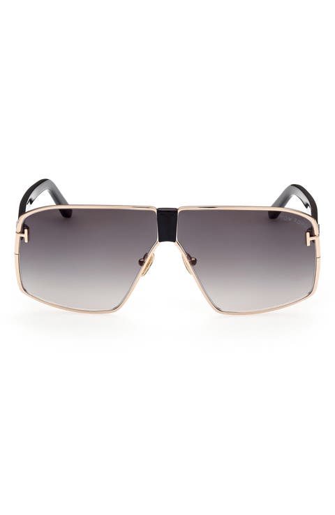 66mm Gradient Shield Sunglasses