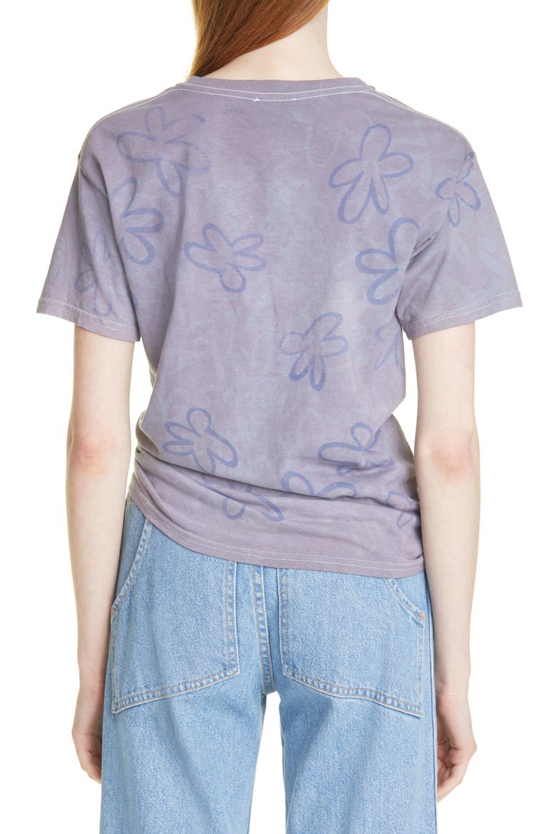Ring Detail Tie Dye T-Shirt, Alternate, color, NAVY FLORAL