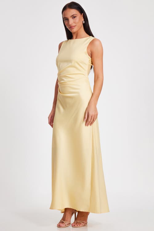 QUIZ QUIZ SATIN RUCHED SIDE MAXI DRESS
