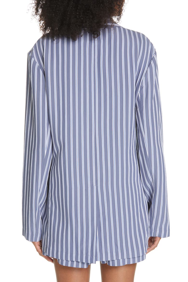 Stripe Oversize Twill Blazer, Alternate, color, DUSTY BLUE MULTI