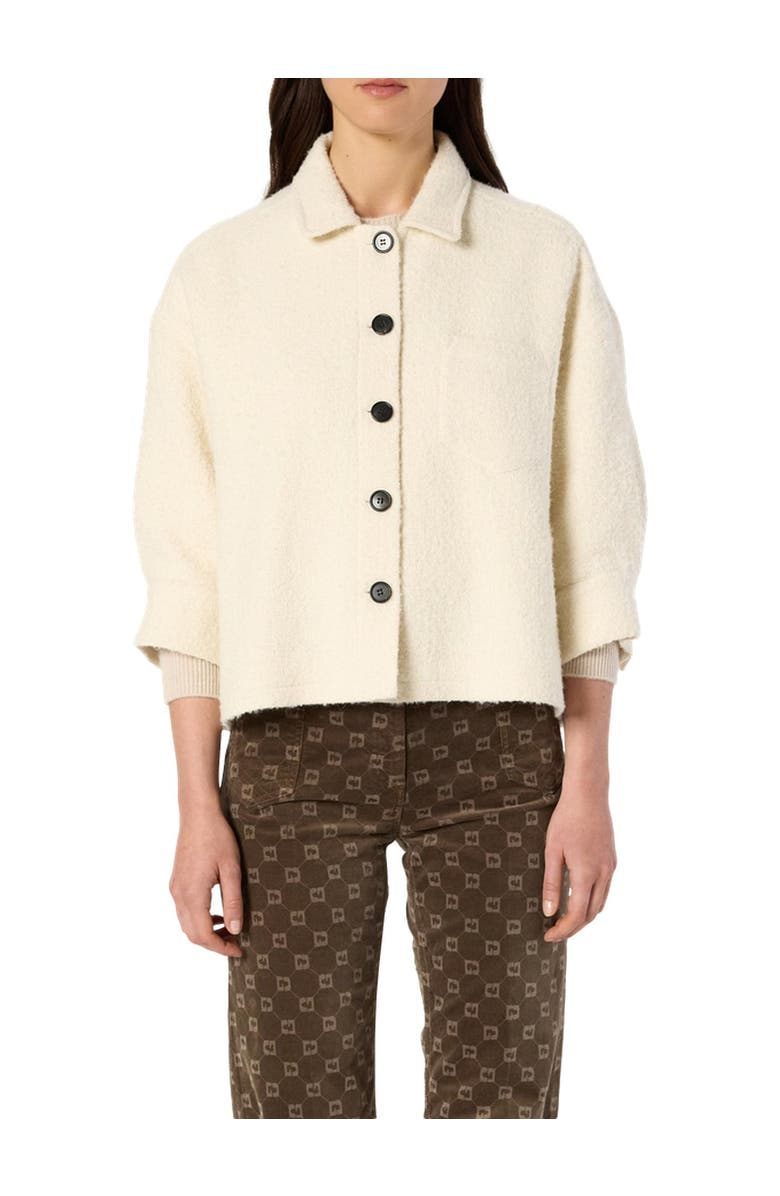 GERARD DAREL Ninon Cropped Plain Tweed Jacket, Alternate, color, Ecru