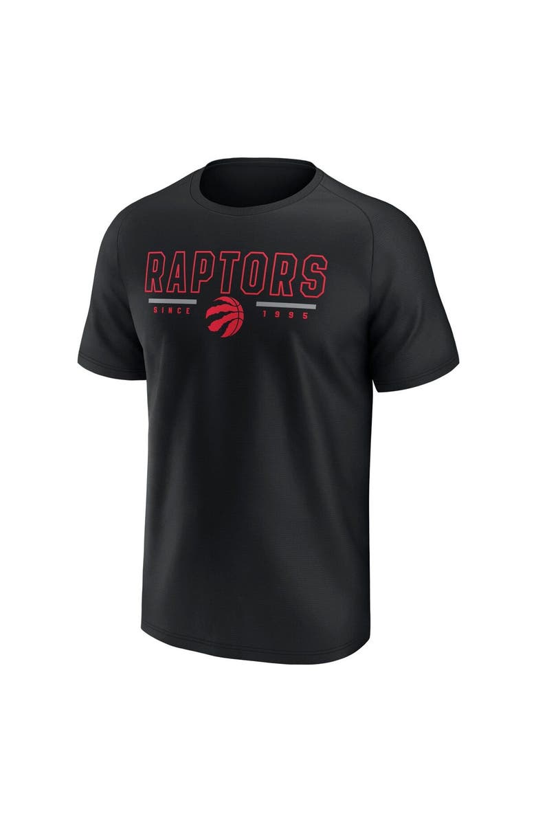 FANATICS Men's Fanatics Branded Black Toronto Raptors Raglan T-Shirt, Alternate, color,