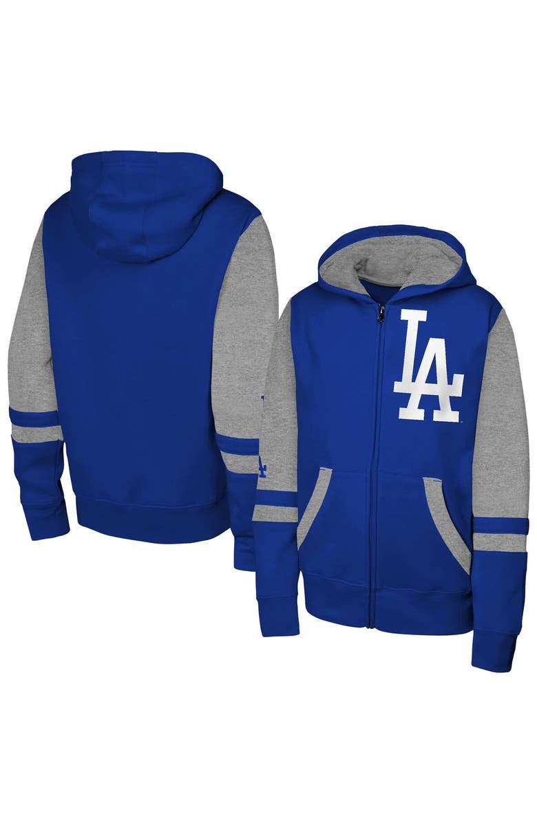 Outerstuff Men's Outerstuff Royal Los Angeles Dodgers Stadium Colorblock Full-Zip Hoodie, Main, color, 