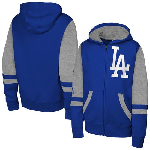 Outerstuff Kids'  Royal Los Angeles Dodgers Stadium Colorblock Full-zip Hoodie In Blue