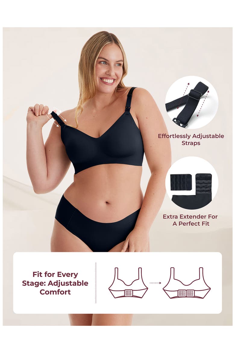 YN21 Maternity Nursing Bra, Alternate, color, BLACK