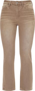 Bayeas High Waist Crop Flare Jeans