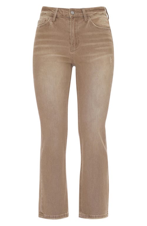 Shop Bayeas High Waist Crop Flare Jeans In Vintage Khaki