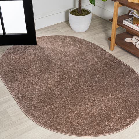 Haze Solid Low-Pile Oval Area Rug
