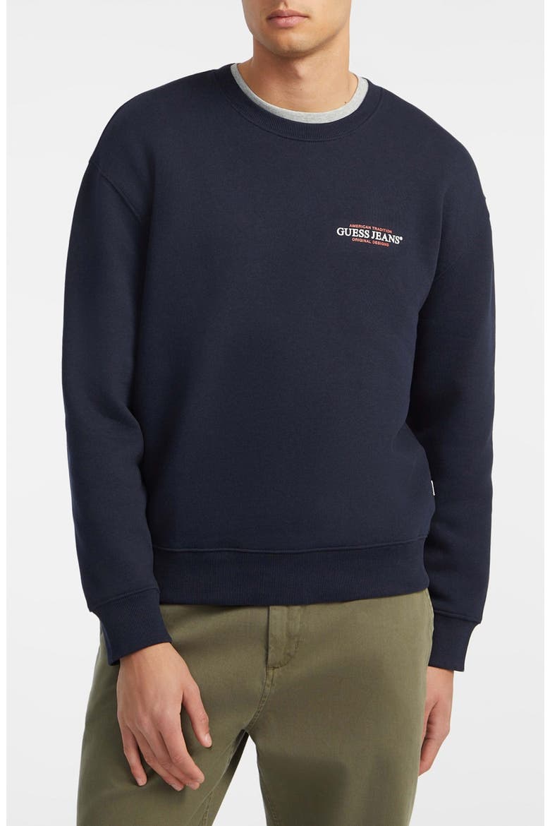Organic Cotton Blend Graphic Sweatshirt, Main, color, NAVY